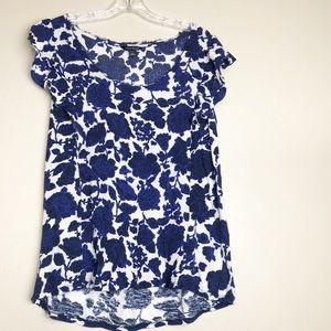 Lucky Brand Boho Ruffled Floral Blouse Size Med